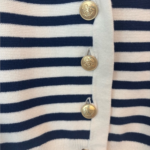 J.Crew Navy and Cream Striped Linen Vest and t- shirt - Picture 3 of 5